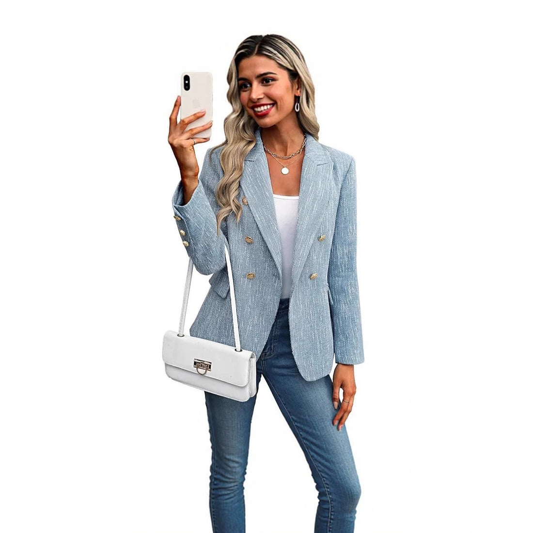Damen Modische Doppelreihige Blazerjacke – Valéne