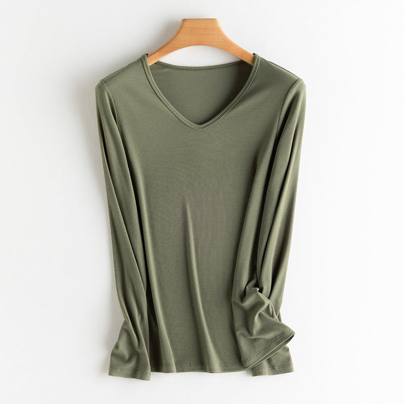 Damen Langarm-Feinrippshirt aus weichem Modal-Baumwollmix mit Rundhalsausschnitt Echo Archiv