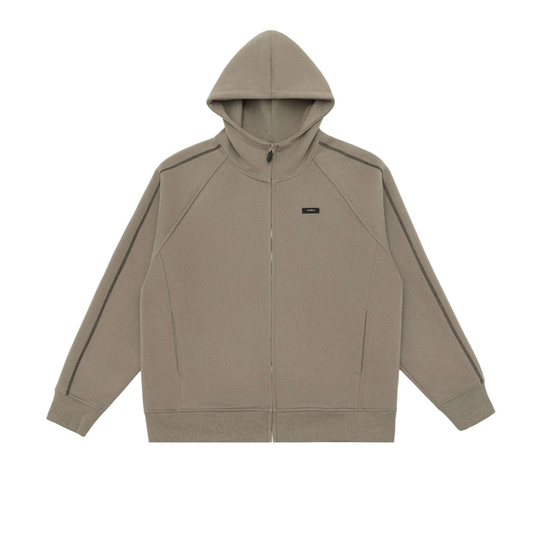 Unisex Oversize Reißverschluss-Kapuzenjacke mit Raglannähten und Rippenbündchen Echoarchiv
