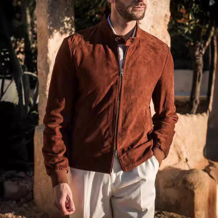 Herren elegante Wildlederjacke Echoarchiv