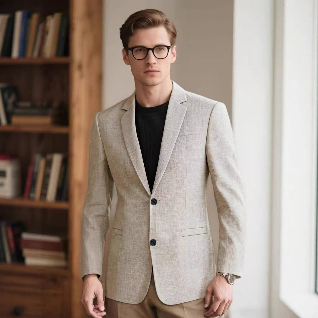 Herren eleganter struktureller Blazer mit modernen Akzenten Echoarchiv