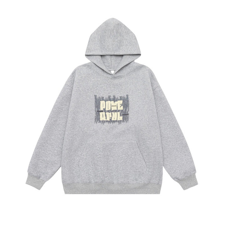 Unisex Oversized Kapuzenpullover mit Kängurutasche und markantem Frontprint Echoarchiv