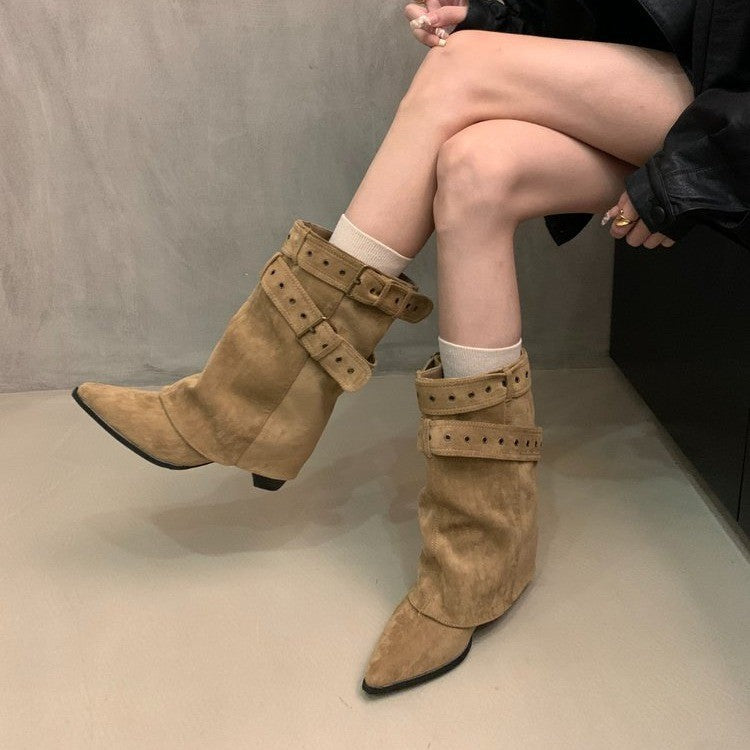 Damen Elegante Stiefeletten mit Riemen-Dekor Echo Archiv