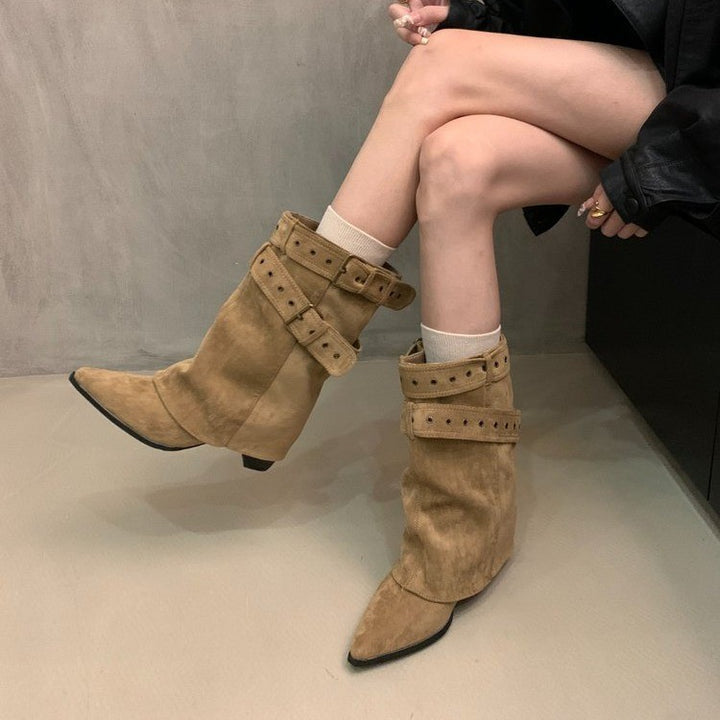 Damen Elegante Stiefeletten mit Riemen-Dekor Echo Archiv