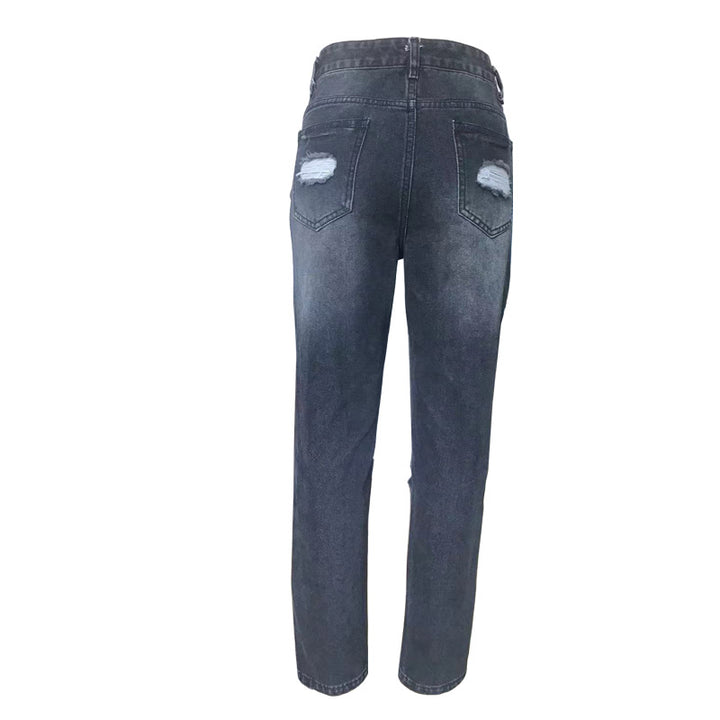 Damen Destroyed Jeans mit hoher Taille und lässigem Schnitt Echo Archiv