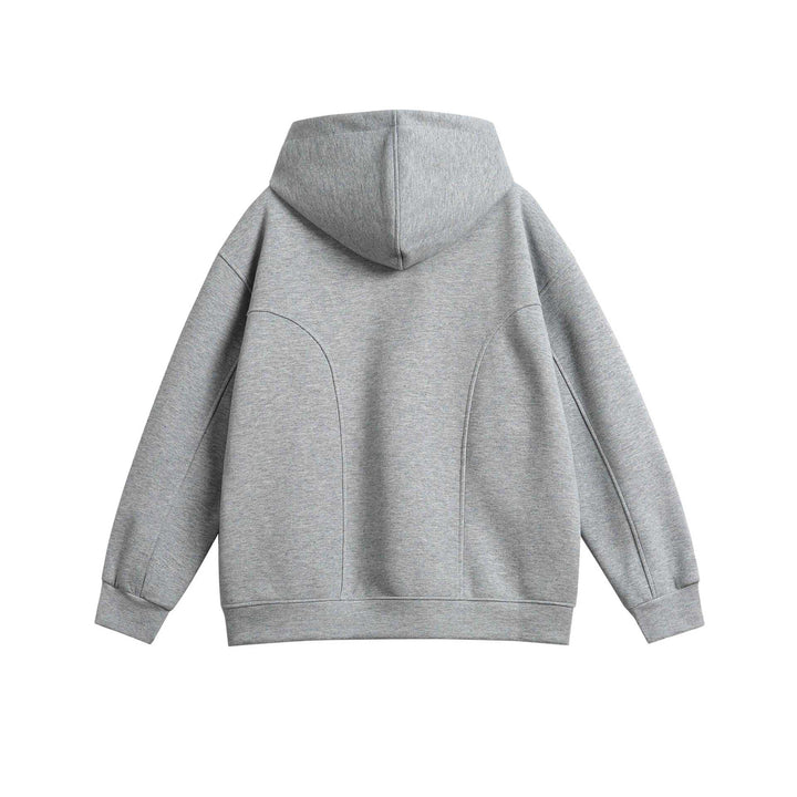 Unisex Oversize Kapuzenpullover mit Druckknopffunnel und Teilungsnähten Echoarchiv