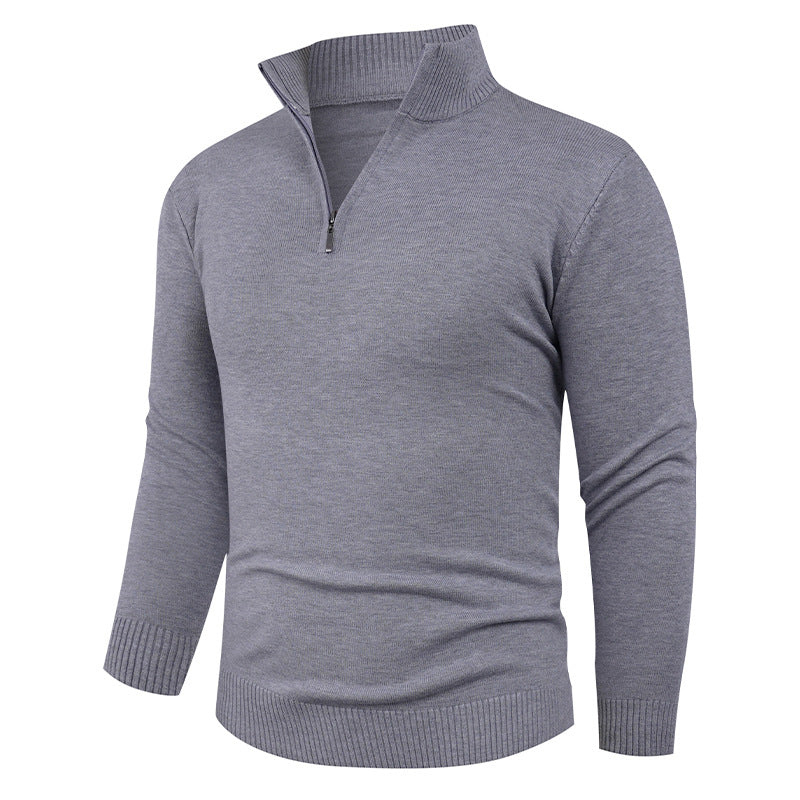 Herren Strickpullover mit hohem Kragen und praktischem Reißverschluss Echoarchiv