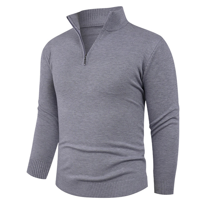 Herren Strickpullover mit hohem Kragen und praktischem Reißverschluss Echoarchiv
