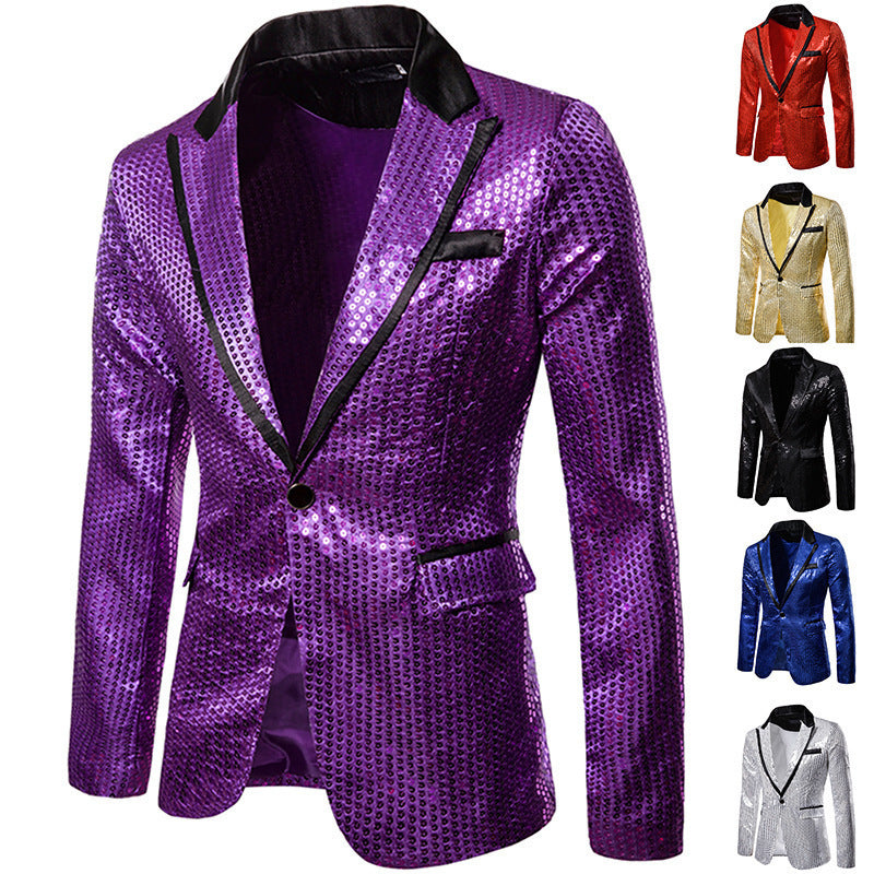 Herren glitzernder Pailletten Blazer Echoarchiv