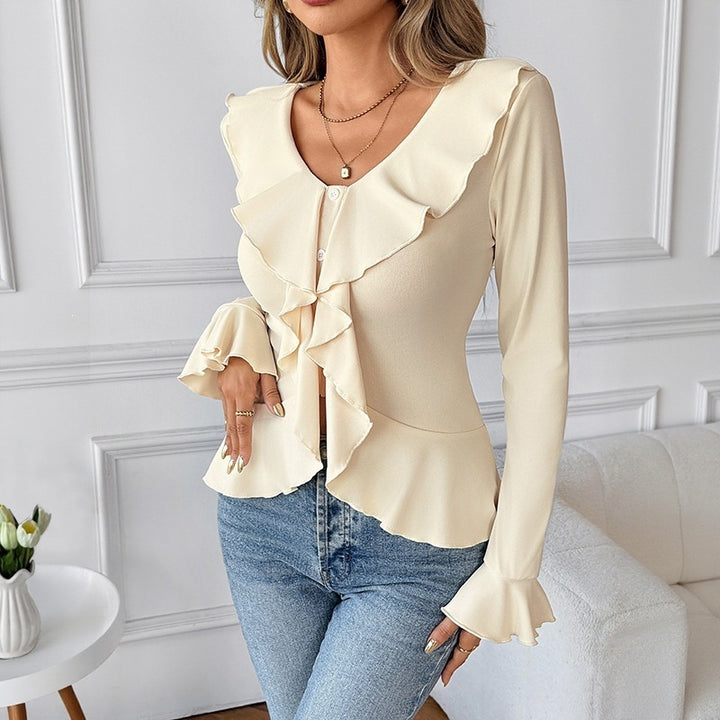 Damen Rüschendetails Bluse Echo Archiv