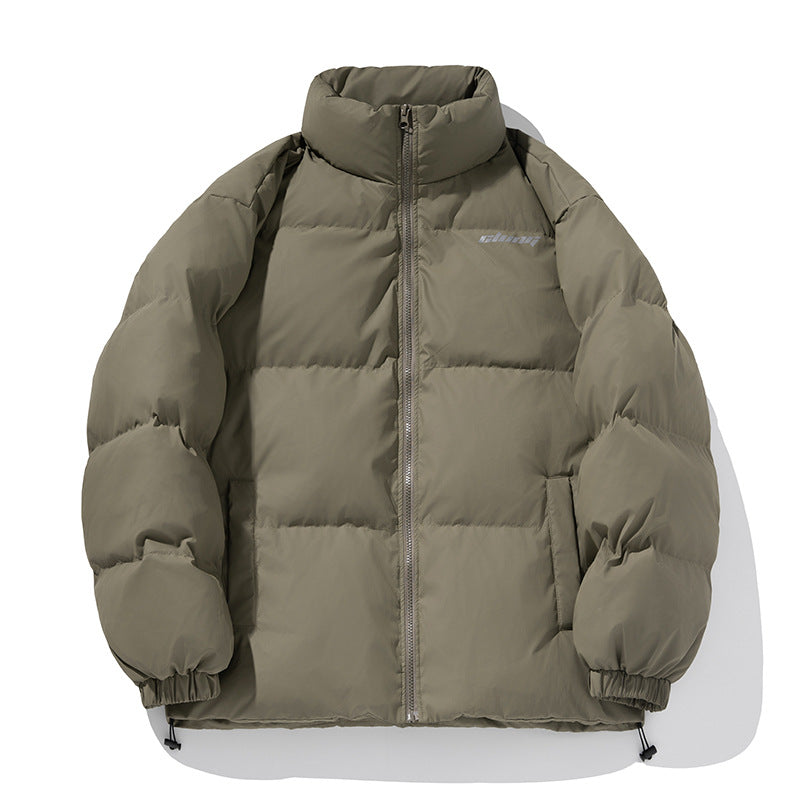 Unisex Kastig geschnittene gesteppte Daunenoptik-Jacke mit hohem Stehkragen und Kordelzugsaum Echo Archiv