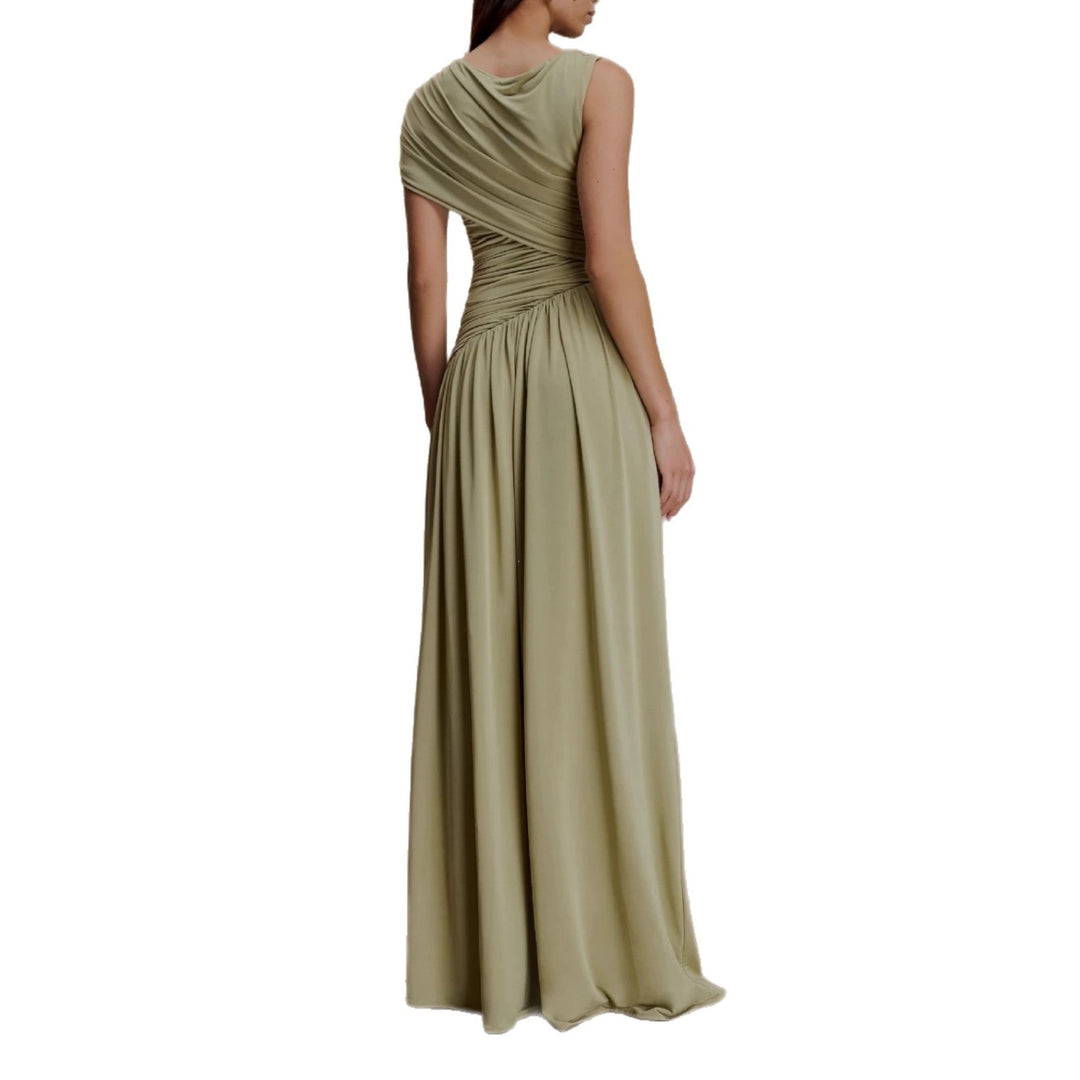 Damen Elegantes Abendkleid mit asymmetrischen Rüschendetails Echo Archiv
