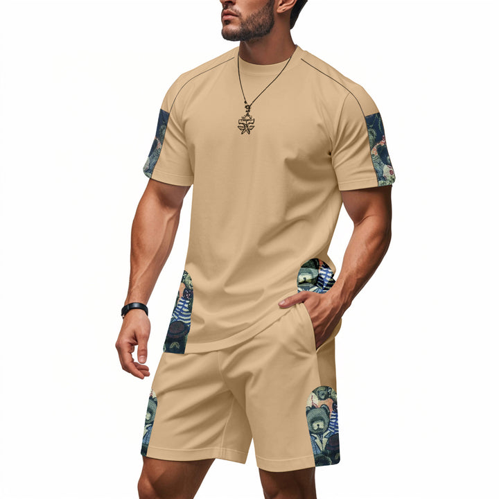 Herren Sportliches Kurzarm-Outfit mit einzigartigen Print-Akzenten Echoarchiv