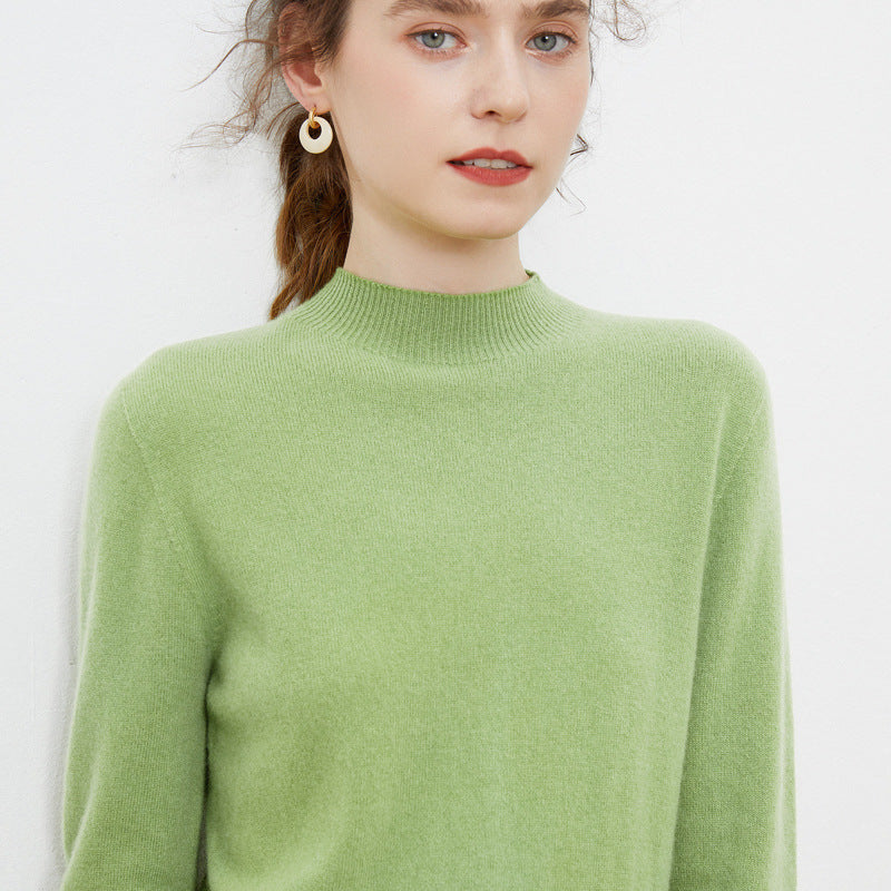 Damen weicher Feinstrick-Mockneckpullover mit Angora‑Look und legerer Silhouette Echoarchiv