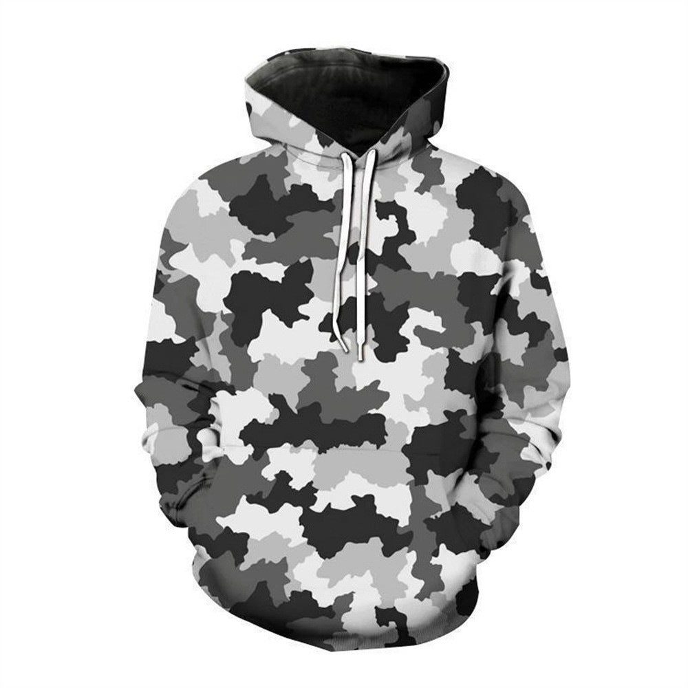 Damen Kapuzenpullover mit modernem Camouflage-Muster Echoarchiv