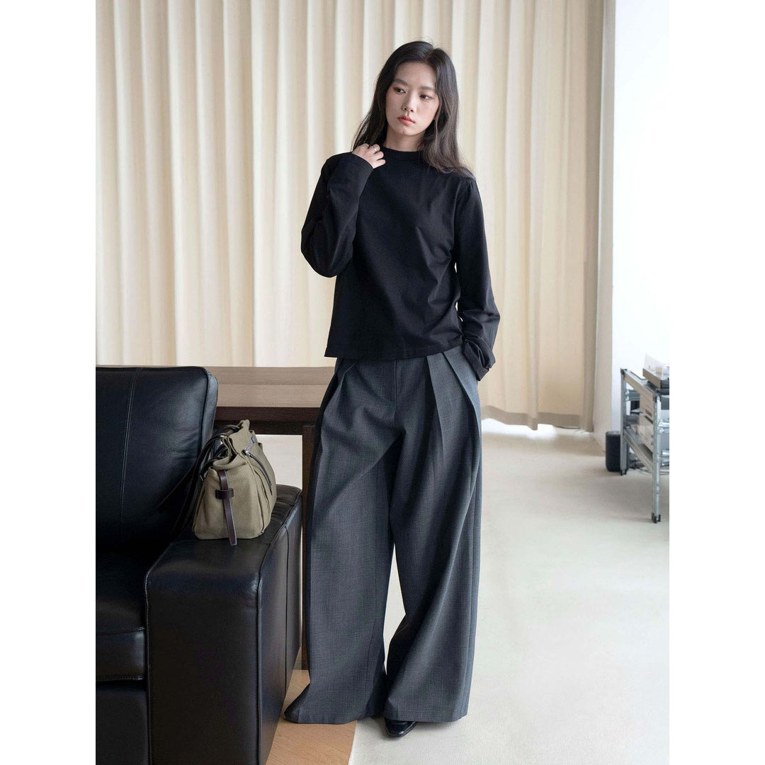 Damen Oversize-Langarmshirt mit Rundhals und Baumwoll-Jersey Echoarchiv