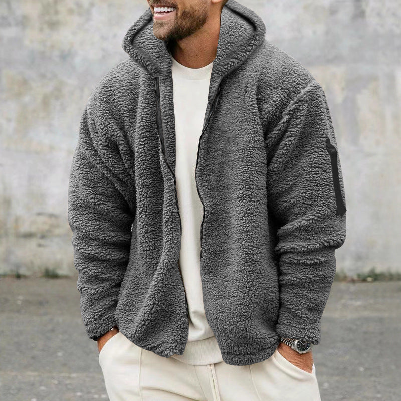 Herren Fleecejacke mit praktischem Reißverschluss und Kapuze Echoarchiv