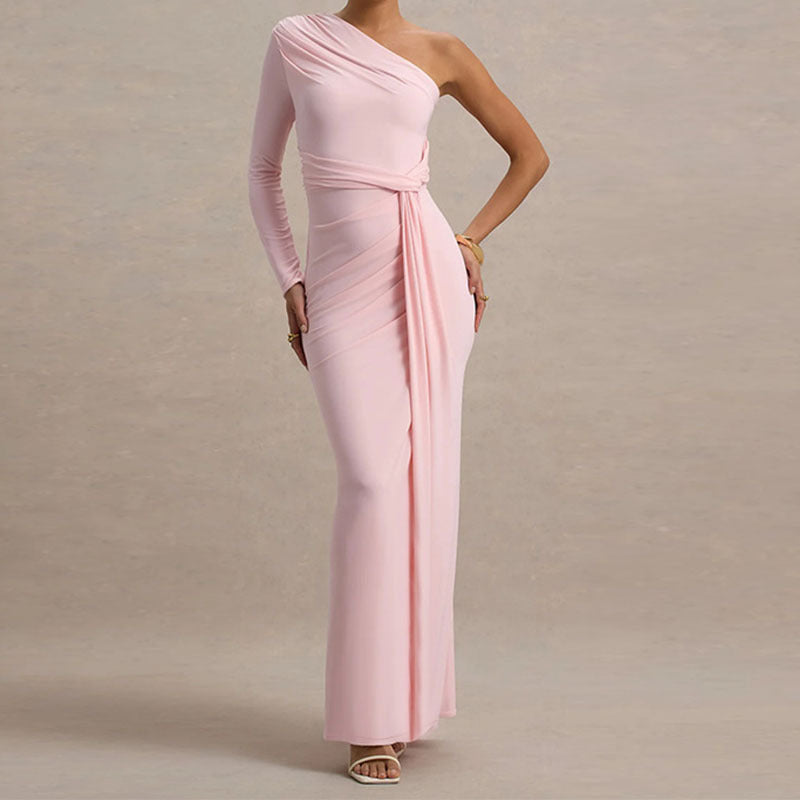Damen Elegantes schulterfreies Maxikleid mit geschwungenem Rüschendesign Echo Archiv