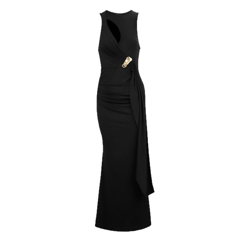 Damen figurbetontes Abendkleid mit asymmetrischem Schnitt und eleganter Drapierung Echo Archiv