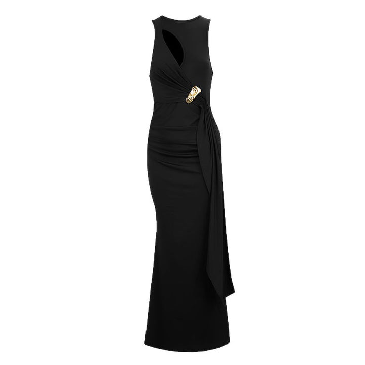 Damen figurbetontes Abendkleid mit asymmetrischem Schnitt und eleganter Drapierung Echo Archiv