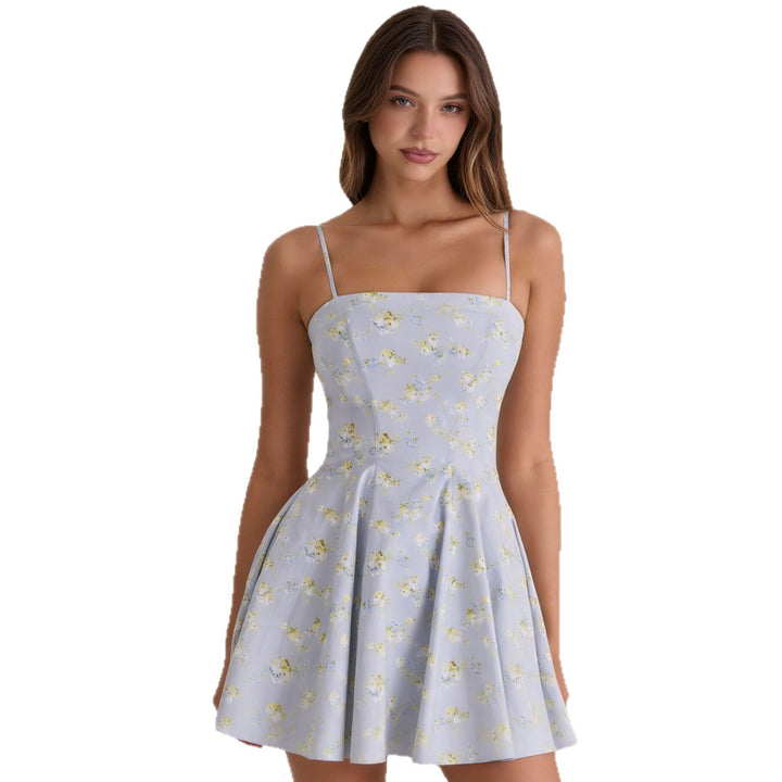 Damen Sommerliches Minikleid mit floralem Muster und Spaghettiträgern Echo Archiv