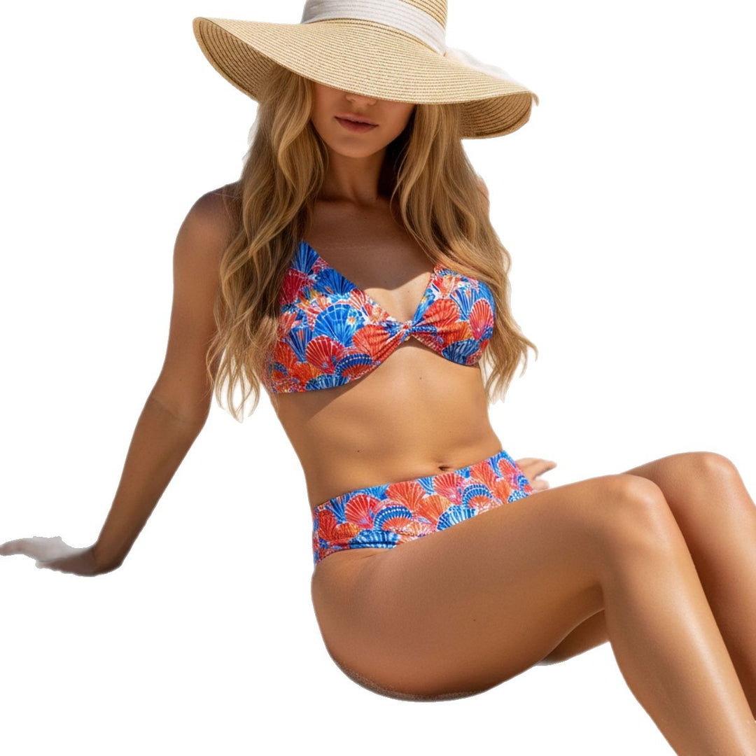 Damen Hochgeschnittener Bikini mit verspieltem Muschel-Design Echo Archiv