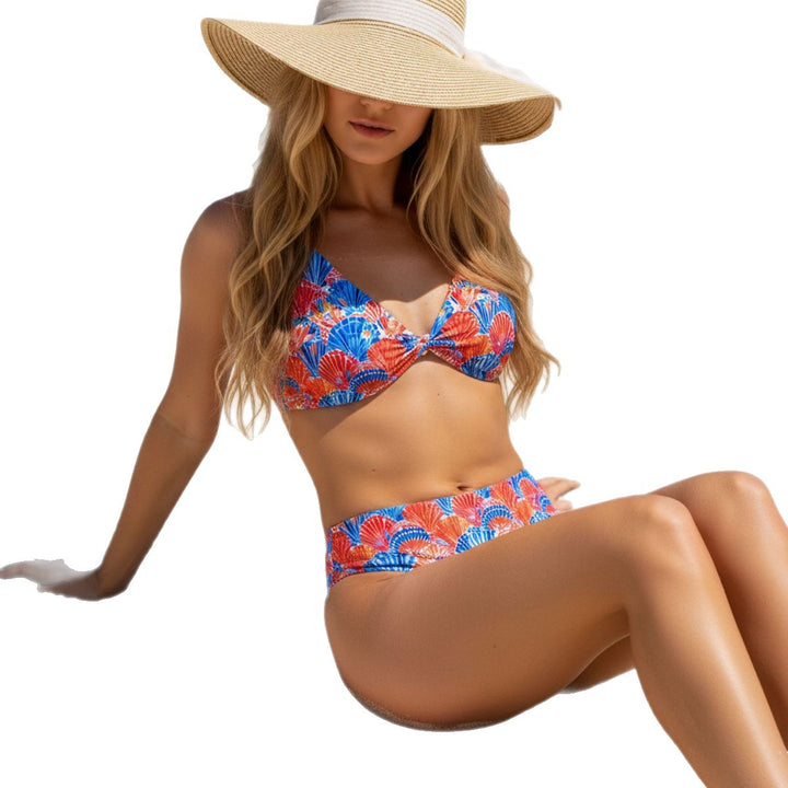 Damen Hochgeschnittener Bikini mit verspieltem Muschel-Design Echo Archiv