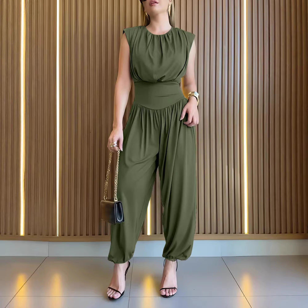 Damen modischer Jumpsuit mit elastischem Taillenbund und innovativem Schnitt Echo Archiv