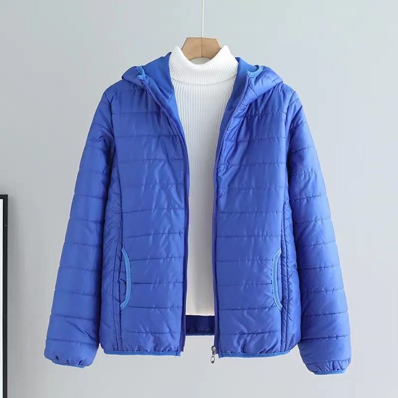 Damen gesteppte Übergangsjacke mit praktischen Taschen und Kapuze Echoarchiv