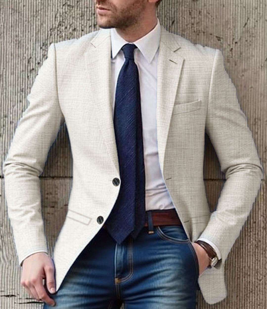 Herren eleganter und strukturierter Blazer mit modischen Details Echoarchiv