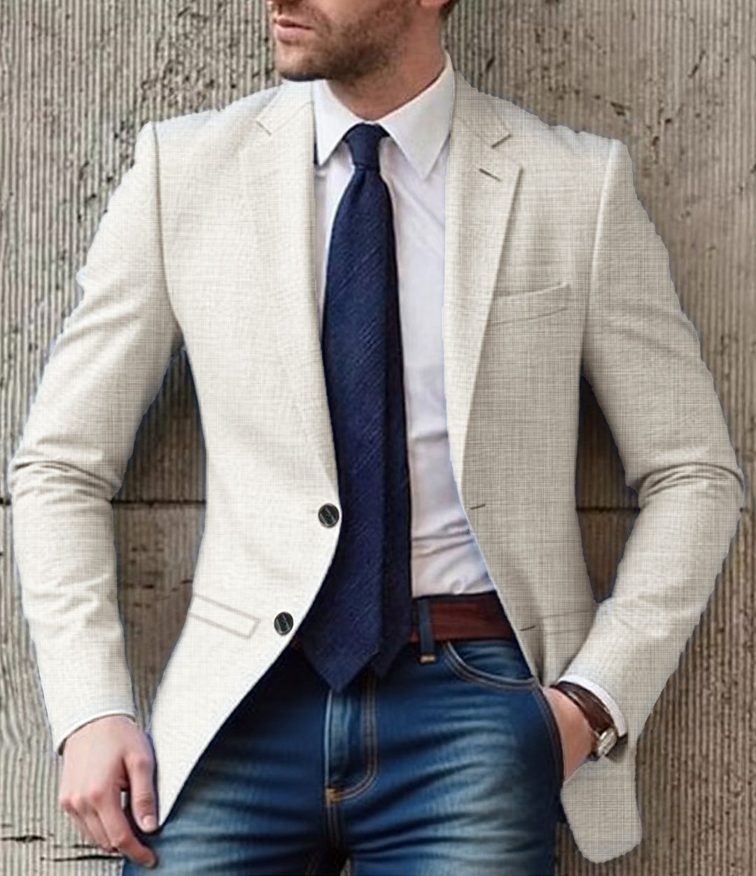 Herren eleganter und strukturierter Blazer mit modischen Details – Tianoro