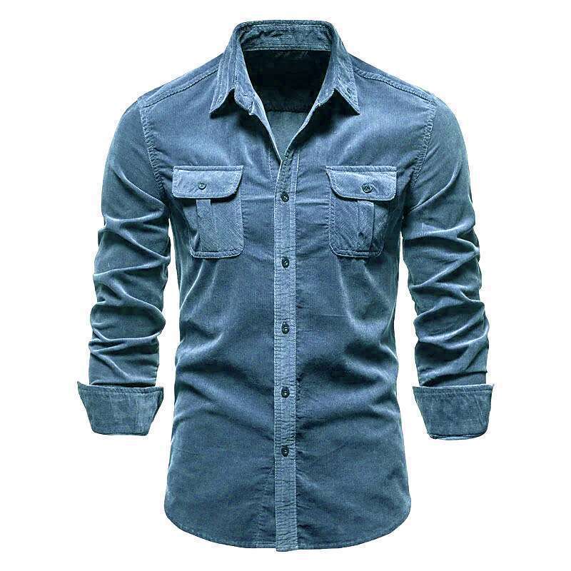 Herren Denim-Hemd mit Brusttaschen und modernem Schnitt Echoarchiv