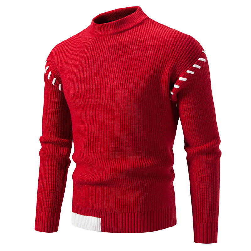 Herren modischer Strickpullover mit hohem Kragen und einzigartigem Zopfdesign Echoarchiv