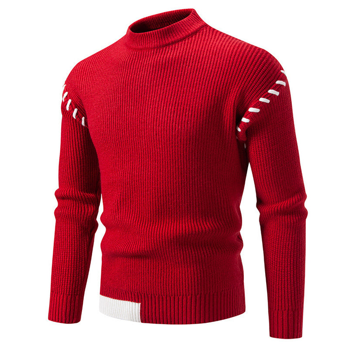 Herren modischer Strickpullover mit hohem Kragen und einzigartigem Zopfdesign Echoarchiv