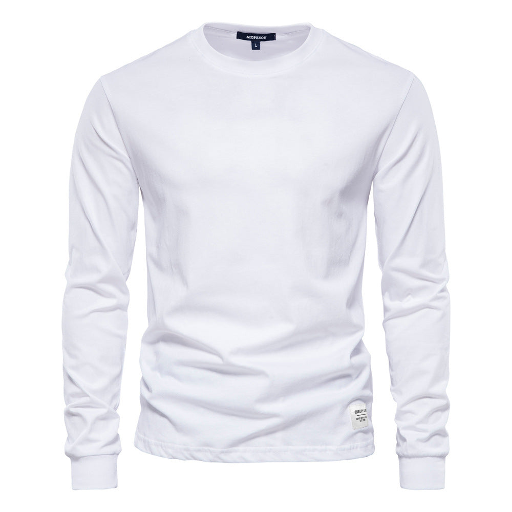 Herren nan klassisches langärmliges Baumwollshirt mit Rundhalsausschnitt und elastischen Bündchen Echo Archiv