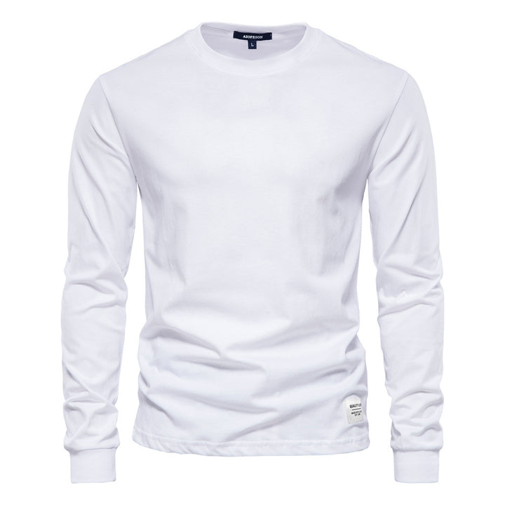 Herren nan klassisches langärmliges Baumwollshirt mit Rundhalsausschnitt und elastischen Bündchen Echo Archiv
