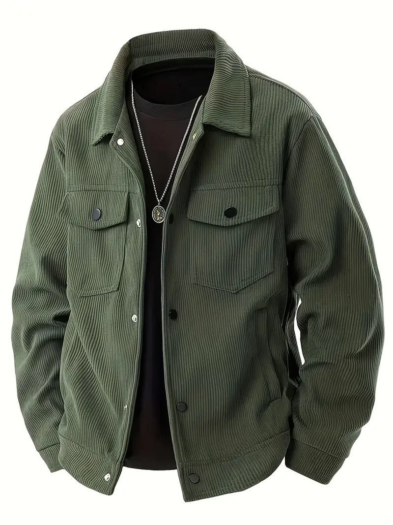 Herren strukturiertes Oberteiljacke mit praktischen Taschen Echoarchiv