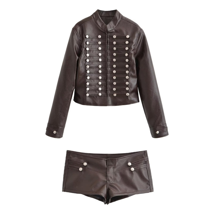 Damen Kurzjacke im Matrosen-Militärmix mit dekorativen Reihen und Stehkragen Echo Archiv