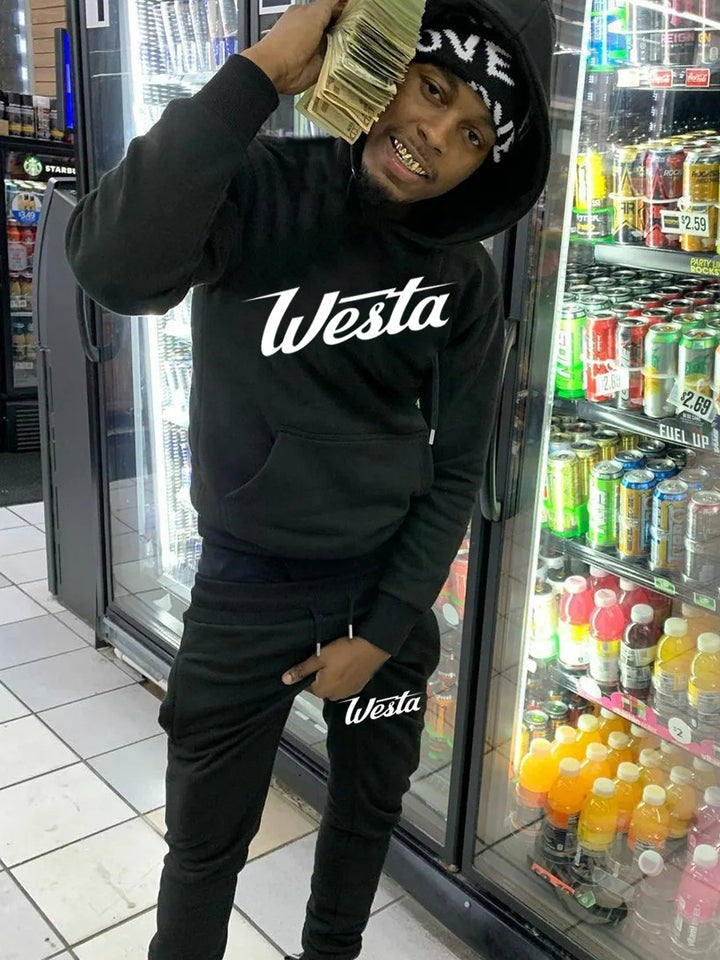 Herren Freizeit Hoodie und Jogginghose Set mit stilvollem Logo Echoarchiv