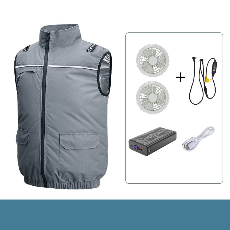 Unisex nan leichte kühlende Arbeitsweste mit integrierten Ventilatoren und externem Akku Echo Archiv