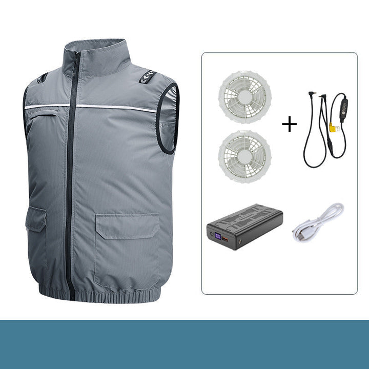 Unisex nan leichte kühlende Arbeitsweste mit integrierten Ventilatoren und externem Akku Echo Archiv