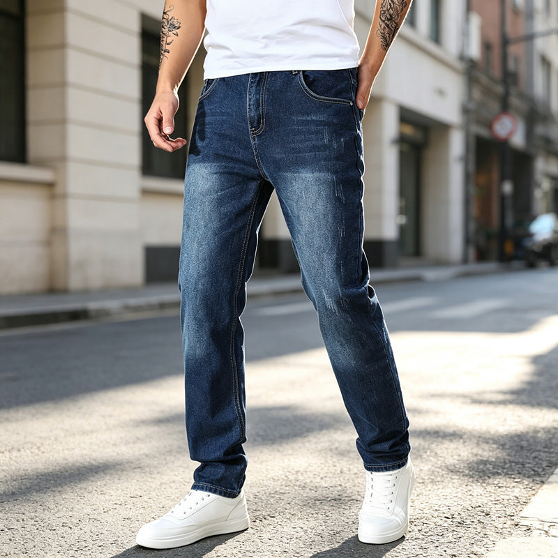 Herren Elegante Slim-Fit Jeans mit modischem Used-Look Echoarchiv
