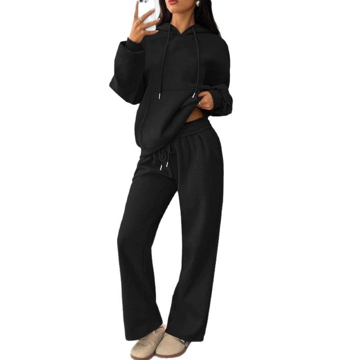 Damen Oversized Hoodie-Set mit Kängurutasche und weiter Palazzohose – Auréline