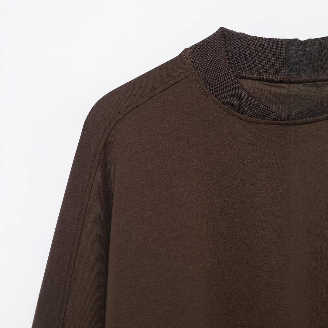 Damen Cropped-Boxy-Bomberjacke mit Zwei-Wege-Reißverschluss und elastischem Bund Echoarchiv