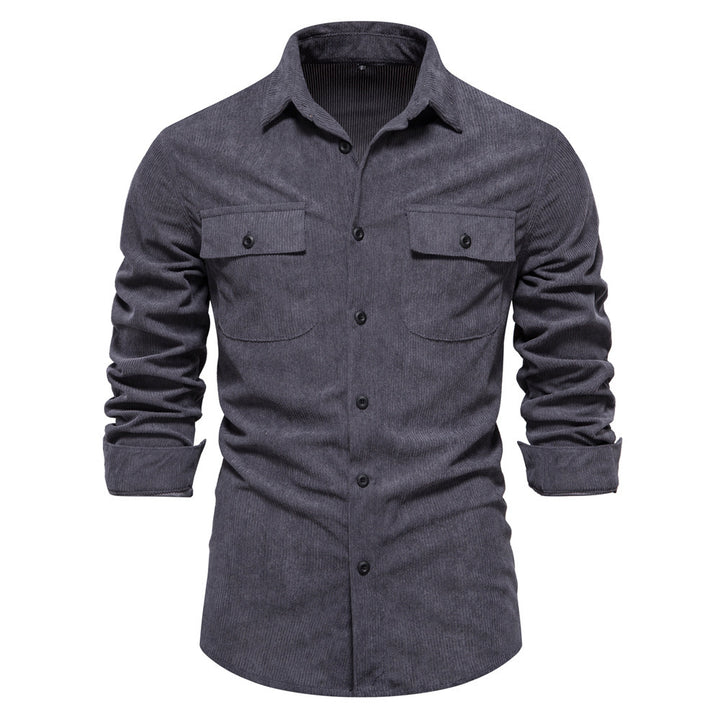 Herren nan feines Cord-Übershirt mit Brustpatten, durchgehender Knopfleiste und körpernaher Silhouette Echo Archiv