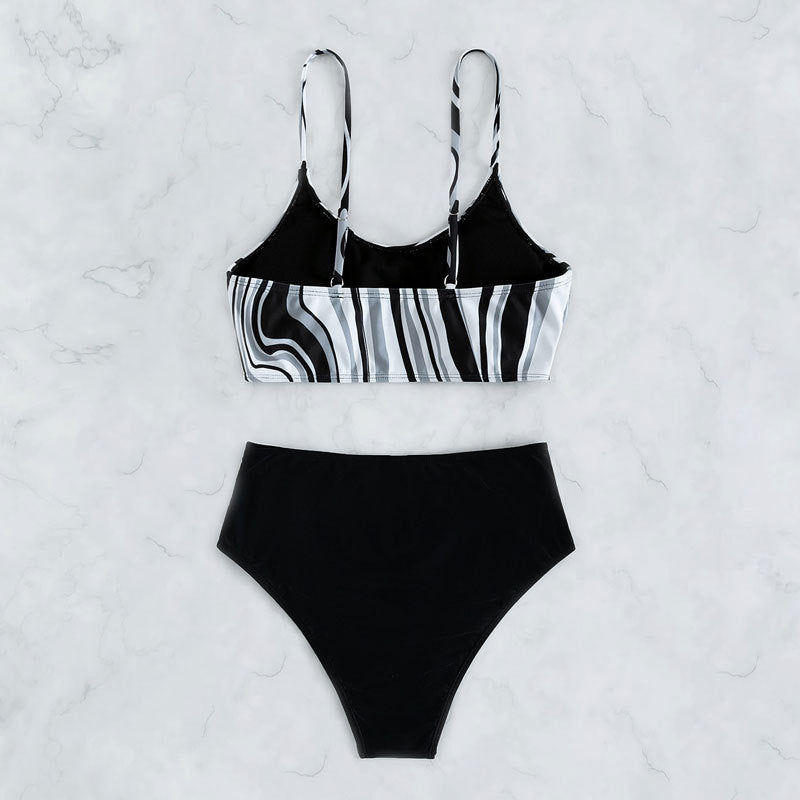 Damen Bikini-Set mit elegantem Wellenmuster Echo Archiv