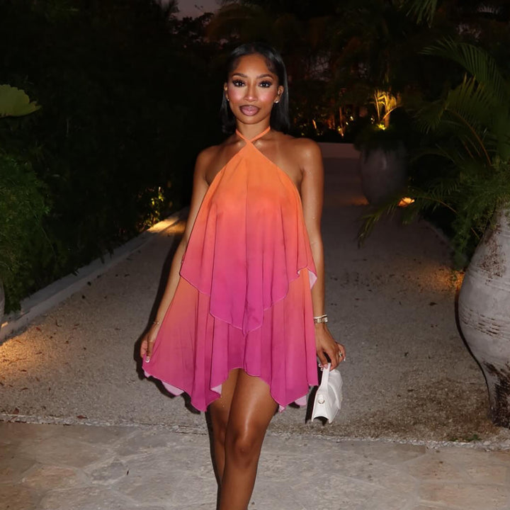 Damen luftiges, asymmetrisches Strandkleid mit Chiffon-Effekt Echo Archiv