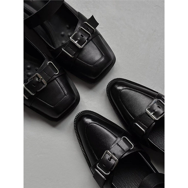 Damen Schnallen‑Monkstrap Slipper mit niedrigem Blockabsatz Echo Archiv