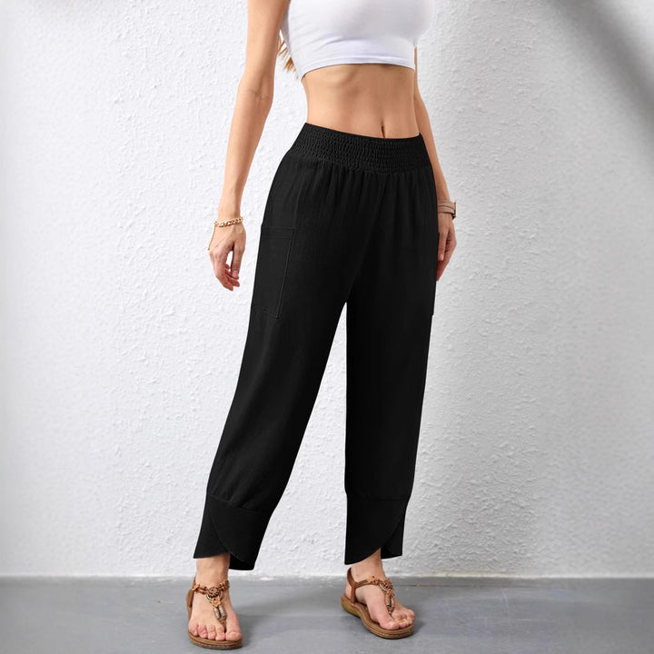 Damen Weite Sommerhose mit elastischem Bund und praktischen Taschen Echo Archiv
