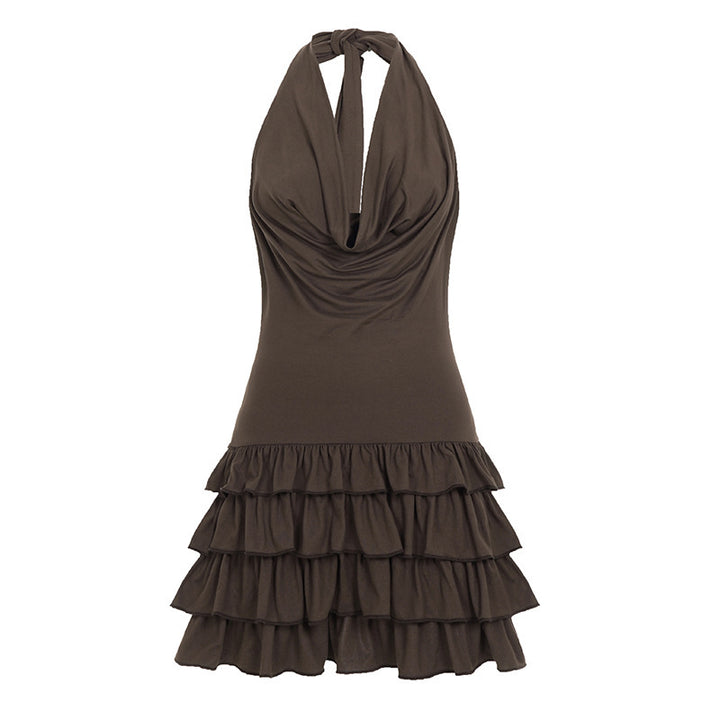 Damen Trägerkleid mit voluminösem Rüschensaum und eleganter Drahtführung Echo Archiv